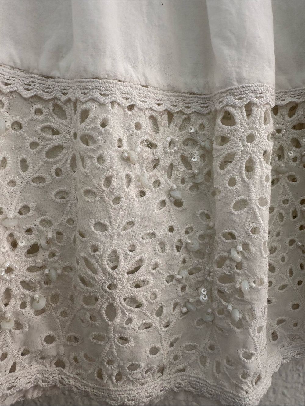 Twin-Set White Cotton Eyelet Circle Skirt - Picture 2 of 6